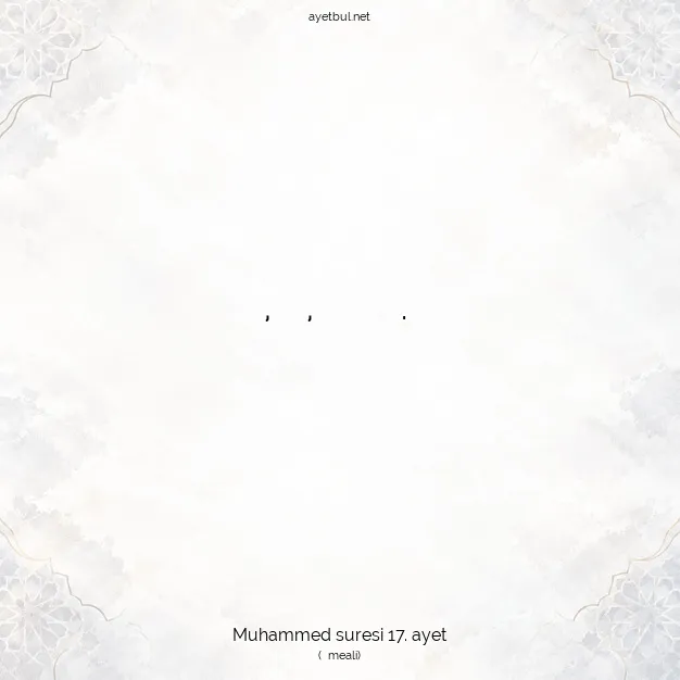 Ayetbul | Kuran Mealleri | Quran | Muhammed suresi 17. ayet
