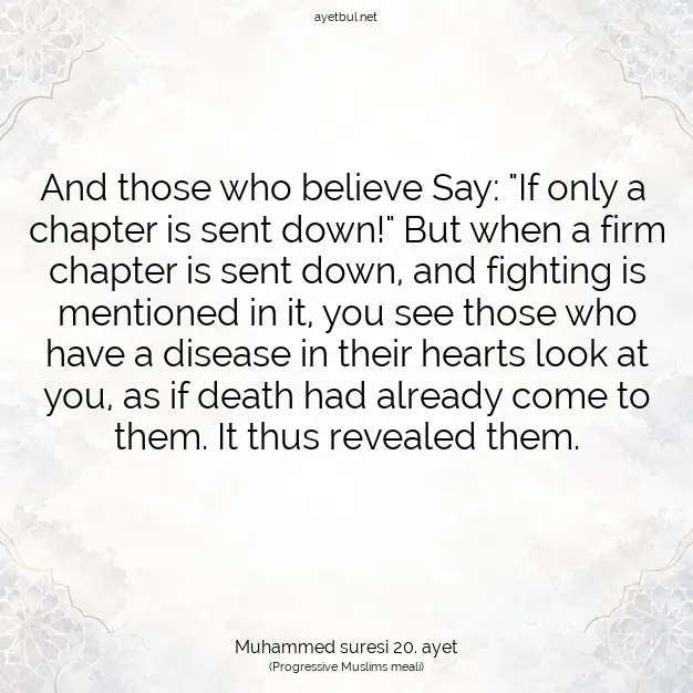 Ayetbul | Kuran Mealleri | Quran | Muhammed suresi 20. ayet