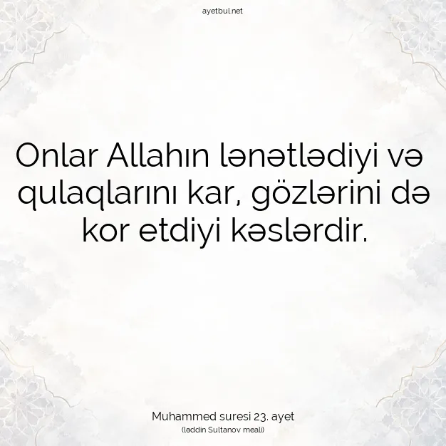 Ayetbul | Kuran Mealleri | Quran | Muhammed suresi 23. ayet