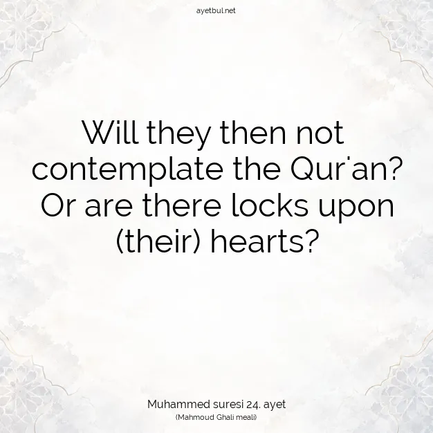 Ayetbul | Kuran Mealleri | Quran | Muhammed suresi 24. ayet