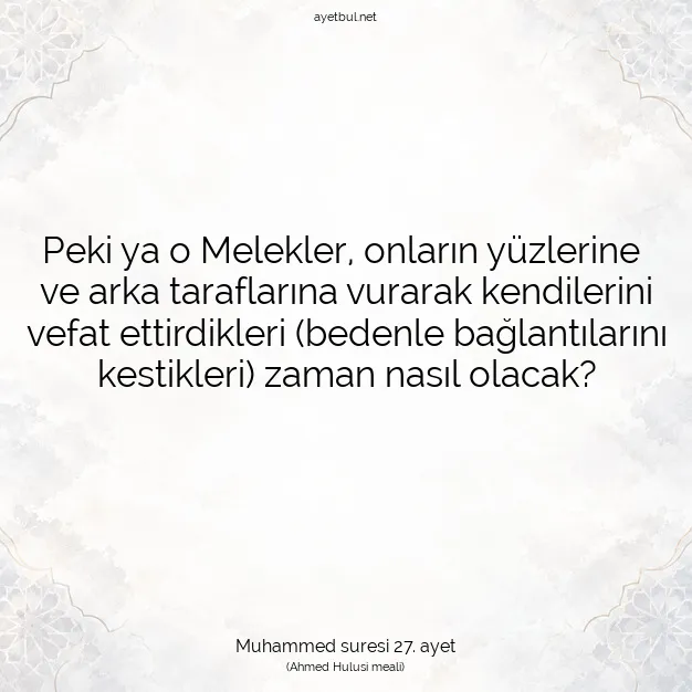 Ayetbul | Kuran Mealleri | Quran | Muhammed suresi 27. ayet