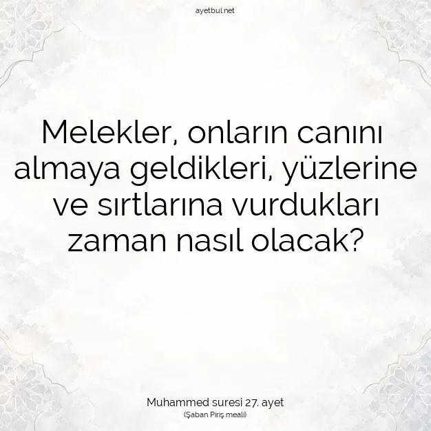 Ayetbul | Kuran Mealleri | Quran | Muhammed suresi 27. ayet