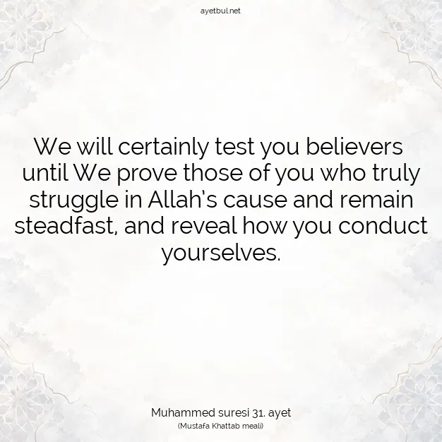 Ayetbul | Kuran Mealleri | Quran | Muhammed suresi 31. ayet