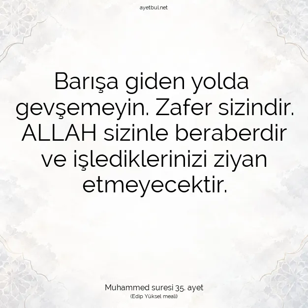 Ayetbul | Kuran Mealleri | Quran | Muhammed suresi 35. ayet