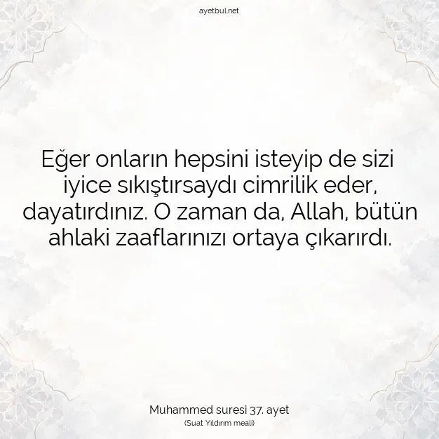 Ayetbul | Kuran Mealleri | Quran | Muhammed suresi 37. ayet