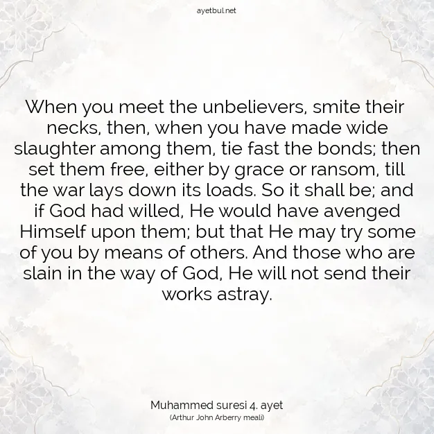 Ayetbul | Kuran Mealleri | Quran | Muhammed suresi 4. ayet