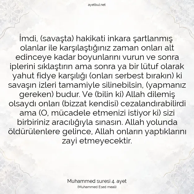 Ayetbul | Kuran Mealleri | Quran | Muhammed suresi 4. ayet