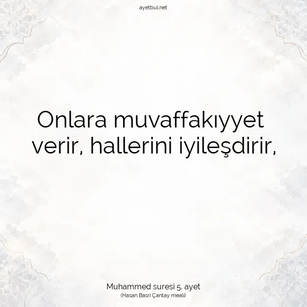 Ayetbul | Kuran Mealleri | Quran | Muhammed suresi 5. ayet