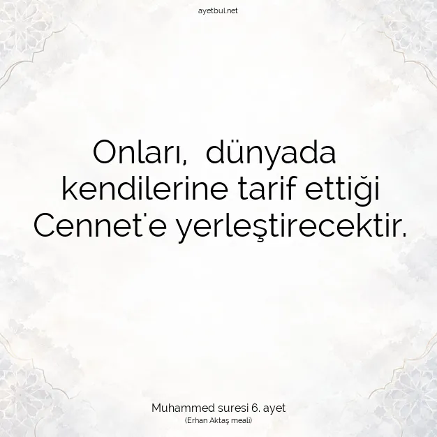Ayetbul | Kuran Mealleri | Quran | Muhammed suresi 6. ayet