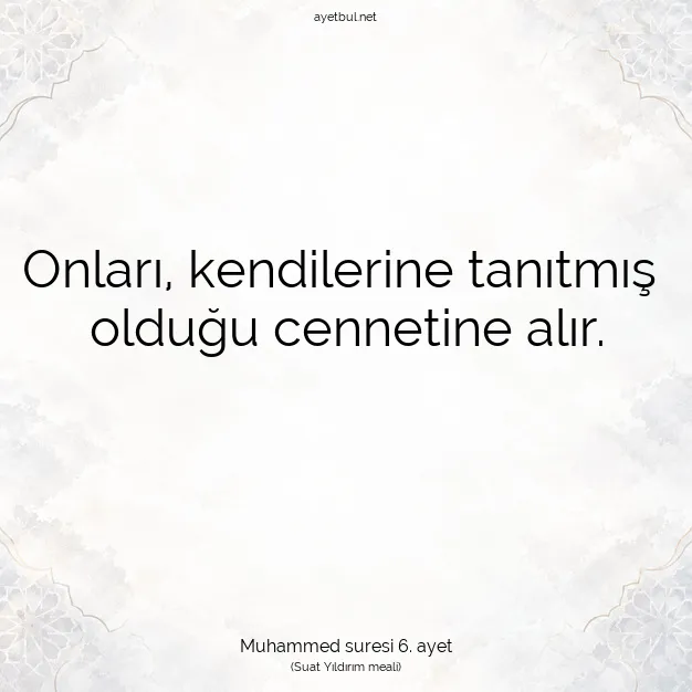 Ayetbul | Kuran Mealleri | Quran | Muhammed suresi 6. ayet