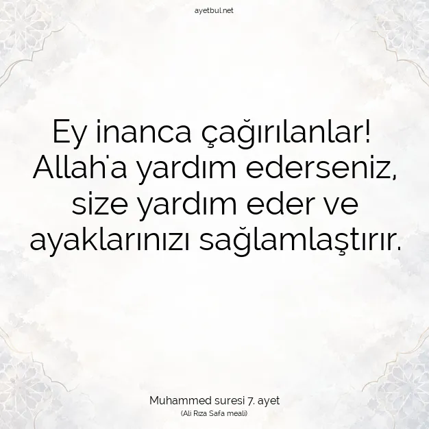 Ayetbul | Kuran Mealleri | Quran | Muhammed suresi 7. ayet