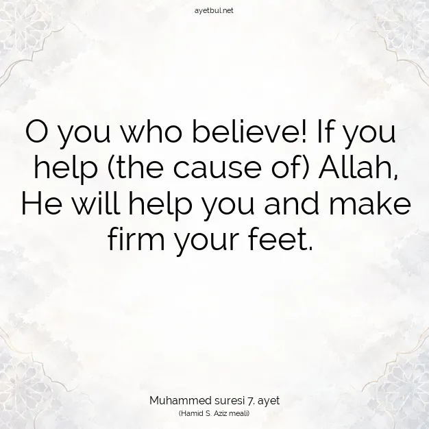 Ayetbul | Kuran Mealleri | Quran | Muhammed suresi 7. ayet