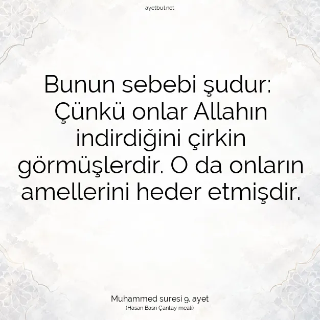 Ayetbul | Kuran Mealleri | Quran | Muhammed suresi 9. ayet