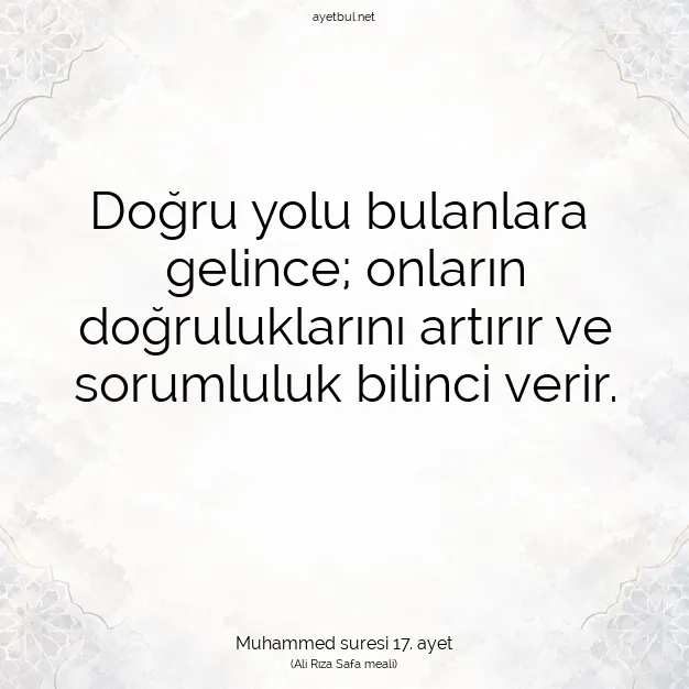 Ayetbul | Kuran Mealleri | Quran | Muhammed suresi 17. ayet