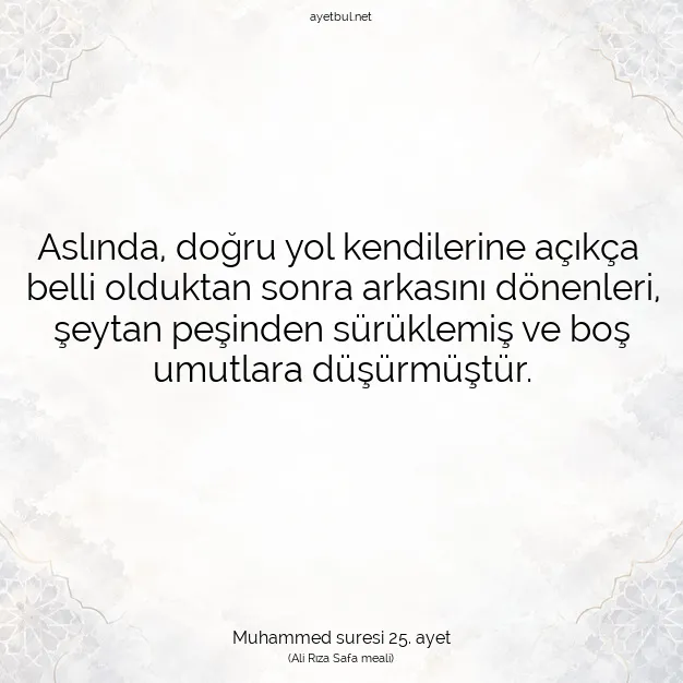 Ayetbul | Kuran Mealleri | Quran | Muhammed suresi 25. ayet