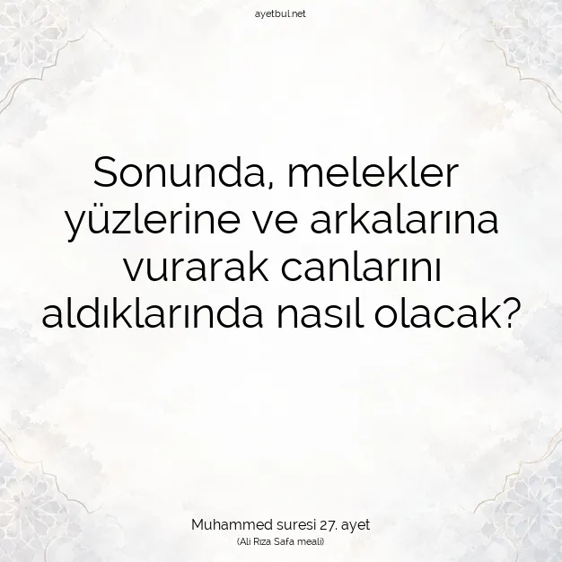 Ayetbul | Kuran Mealleri | Quran | Muhammed suresi 27. ayet