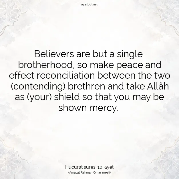 Ayetbul | Kuran Mealleri | Quran | Hucurat suresi 10. ayet