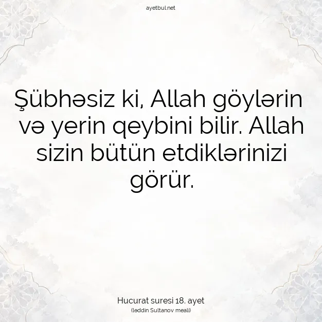 Ayetbul | Kuran Mealleri | Quran | Hucurat suresi 18. ayet