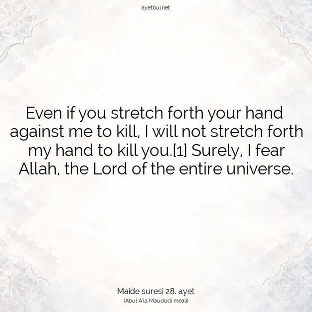 Ayetbul | Kuran Mealleri | Quran | Maide suresi 28. ayet