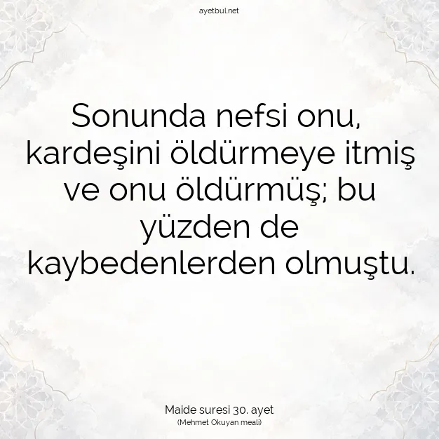 Ayetbul | Kuran Mealleri | Quran | Maide suresi 30. ayet