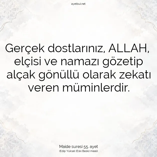 Ayetbul | Kuran Mealleri | Quran | Maide suresi 55. ayet
