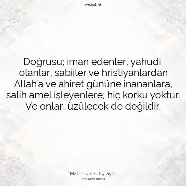 Ayetbul | Kuran Mealleri | Quran | Maide suresi 69. ayet