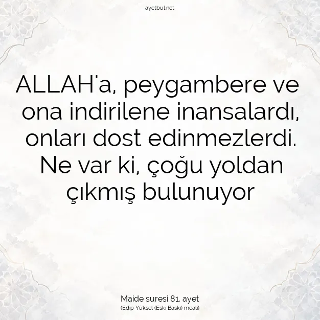 Ayetbul | Kuran Mealleri | Quran | Maide suresi 81. ayet