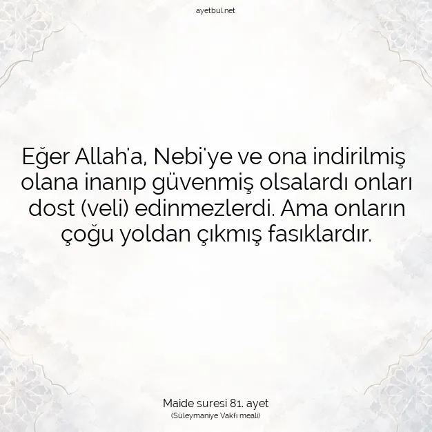 Ayetbul | Kuran Mealleri | Quran | Maide suresi 81. ayet