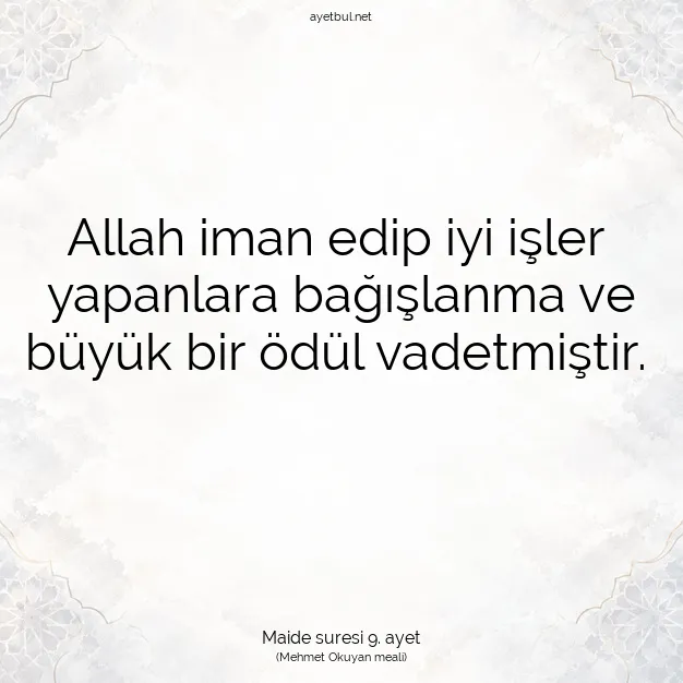 Ayetbul | Kuran Mealleri | Quran | Maide suresi 9. ayet