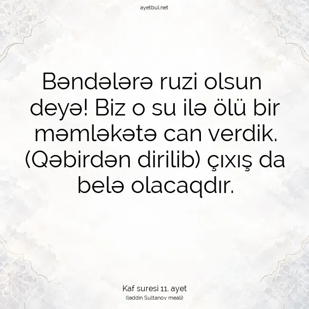 Ayetbul | Kuran Mealleri | Quran | Kaf suresi 11. ayet