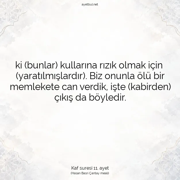Ayetbul | Kuran Mealleri | Quran | Kaf suresi 11. ayet