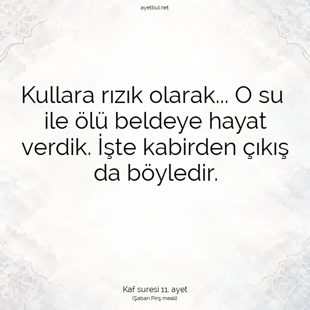 Ayetbul | Kuran Mealleri | Quran | Kaf suresi 11. ayet