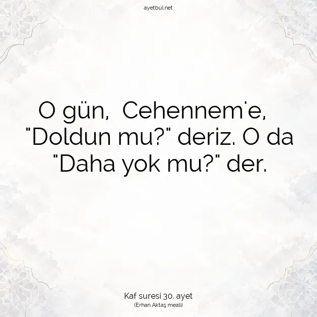 Ayetbul | Kuran Mealleri | Quran | Kaf suresi 30. ayet
