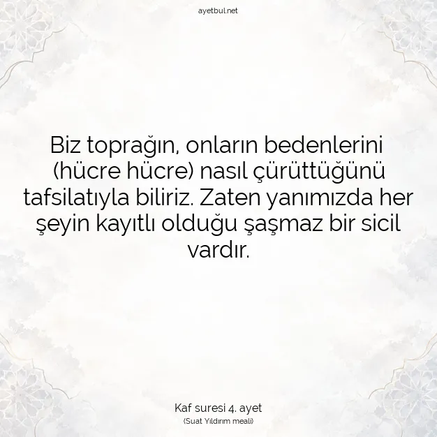 Ayetbul | Kuran Mealleri | Quran | Kaf suresi 4. ayet