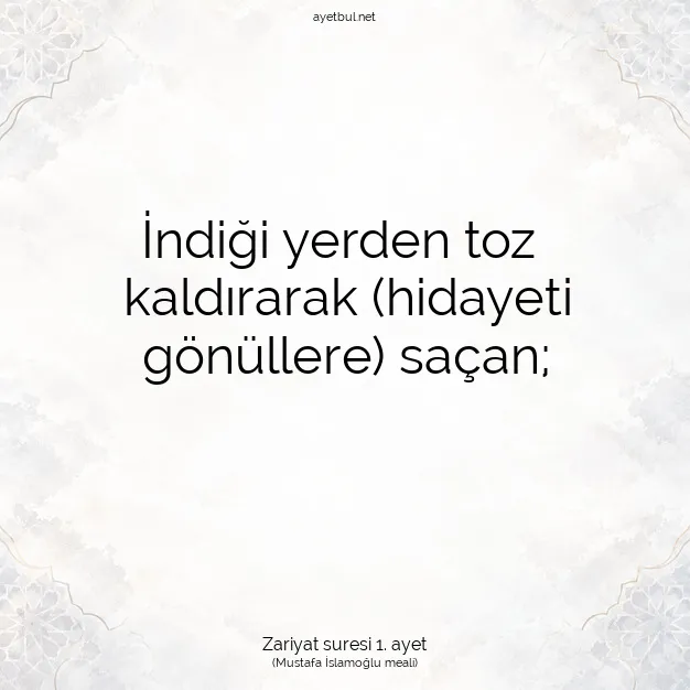 Ayetbul | Kuran Mealleri | Quran | Zariyat suresi 1. ayet