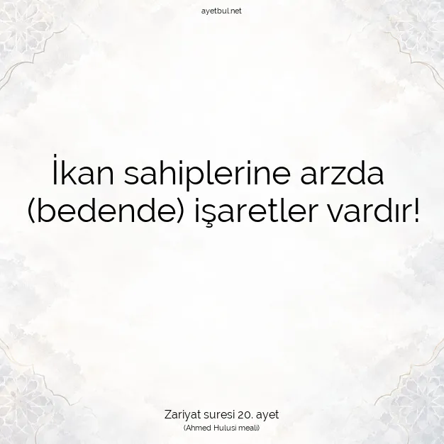 Ayetbul | Kuran Mealleri | Quran | Zariyat suresi 20. ayet