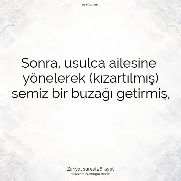 Ayetbul | Kuran Mealleri | Quran | Zariyat suresi 26. ayet