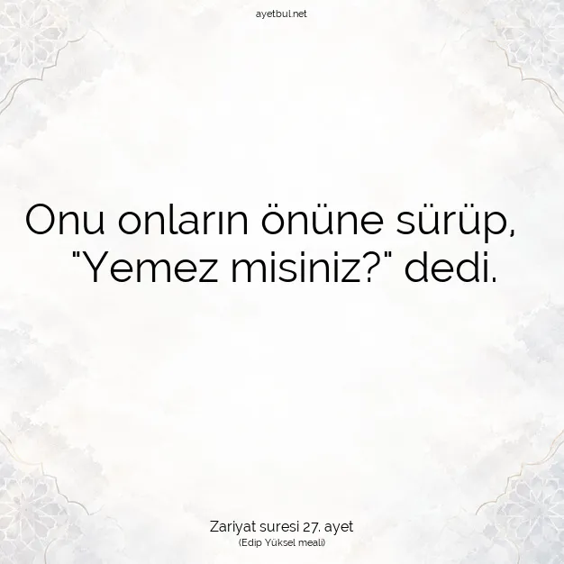 Ayetbul | Kuran Mealleri | Quran | Zariyat suresi 27. ayet