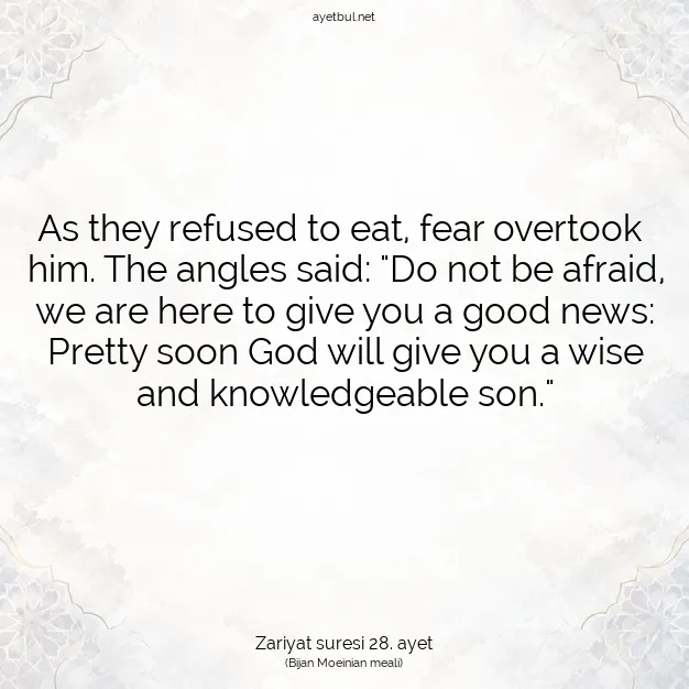 Ayetbul | Kuran Mealleri | Quran | Zariyat suresi 28. ayet