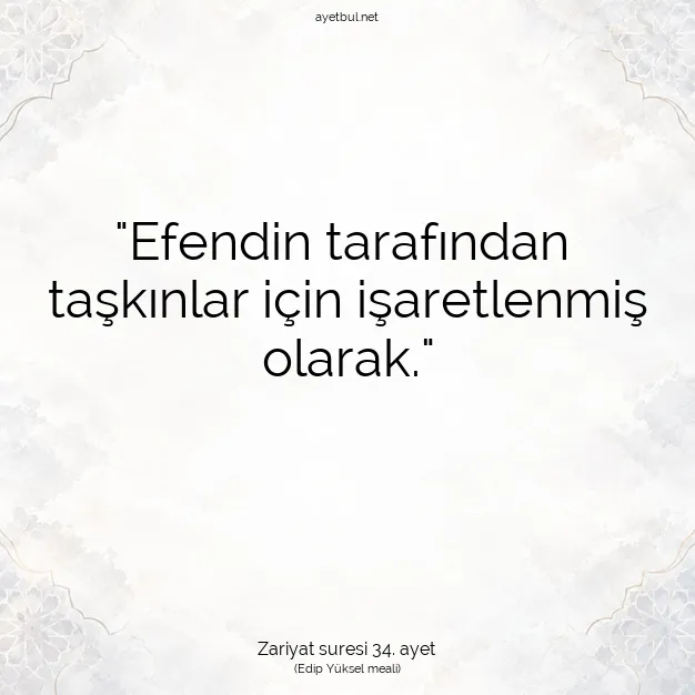 Ayetbul | Kuran Mealleri | Quran | Zariyat suresi 34. ayet