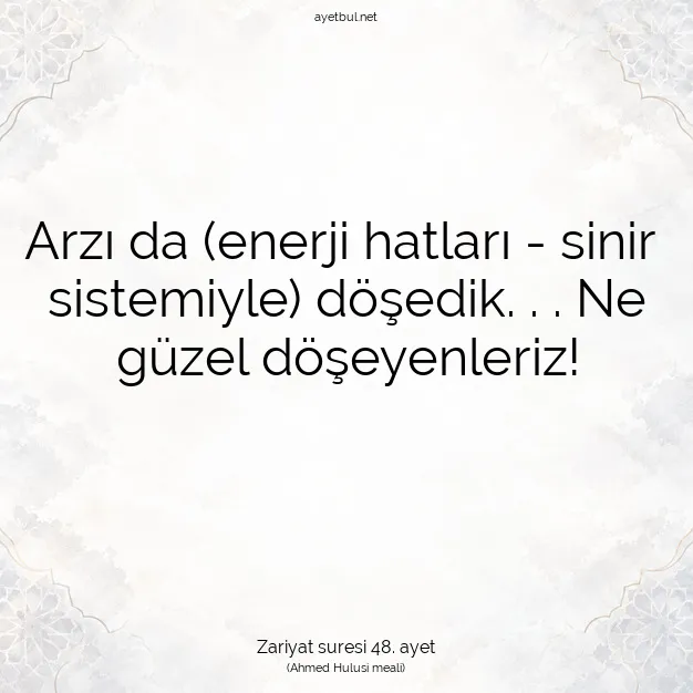 Ayetbul | Kuran Mealleri | Quran | Zariyat suresi 48. ayet