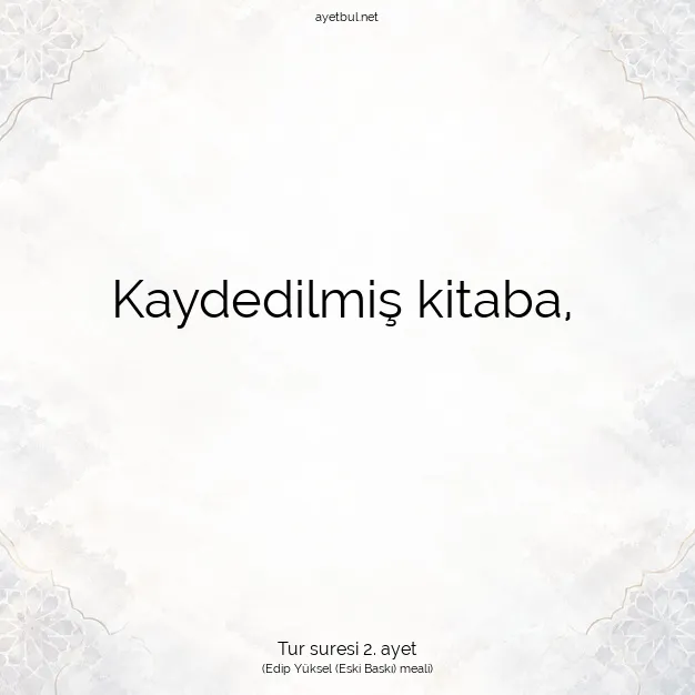 Ayetbul | Kuran Mealleri | Quran | Tur suresi 2. ayet