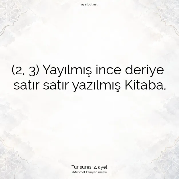 Ayetbul | Kuran Mealleri | Quran | Tur suresi 2. ayet