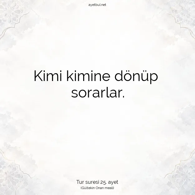 Ayetbul | Kuran Mealleri | Quran | Tur suresi 25. ayet