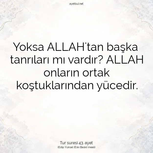 Ayetbul | Kuran Mealleri | Quran | Tur suresi 43. ayet