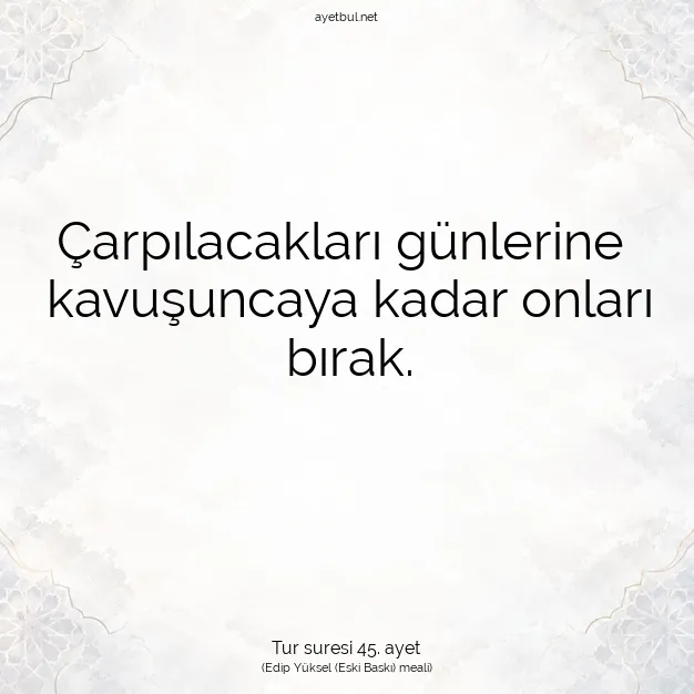 Ayetbul | Kuran Mealleri | Quran | Tur suresi 45. ayet