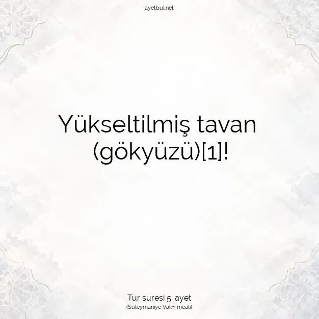 Ayetbul | Kuran Mealleri | Quran | Tur suresi 5. ayet