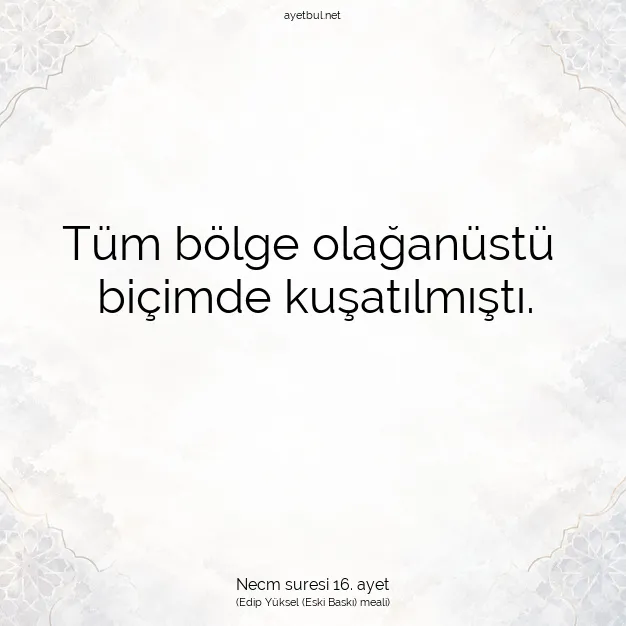 Ayetbul | Kuran Mealleri | Quran | Necm suresi 16. ayet