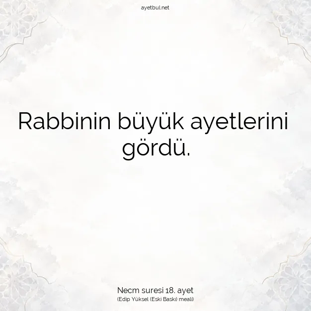 Ayetbul | Kuran Mealleri | Quran | Necm suresi 18. ayet