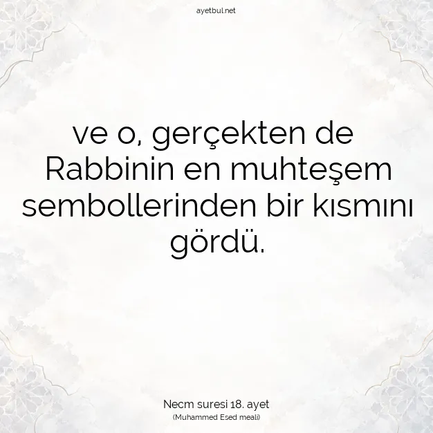 Ayetbul | Kuran Mealleri | Quran | Necm suresi 18. ayet